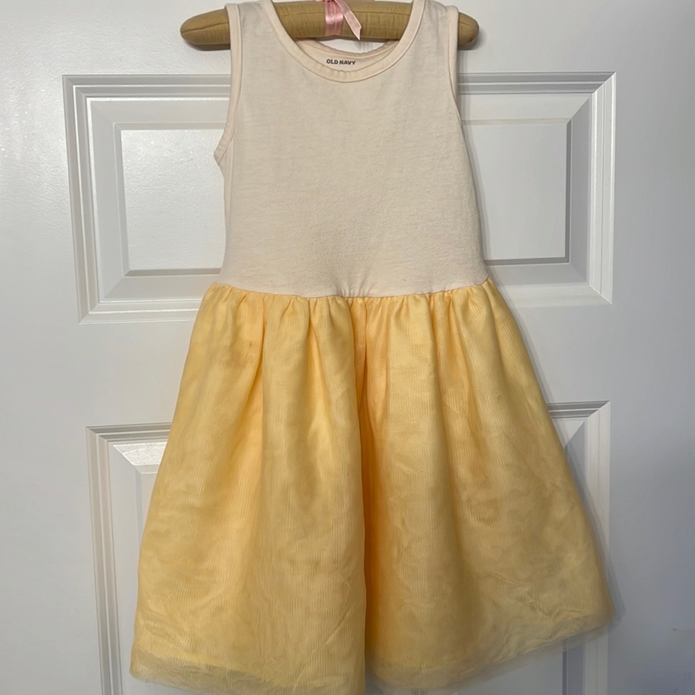 Canary yellow sleeveless toddler tulle tutu dress